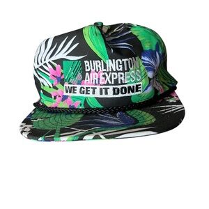 Burlington Air Express Vintage Tropical Trucker Cap - Black and Green